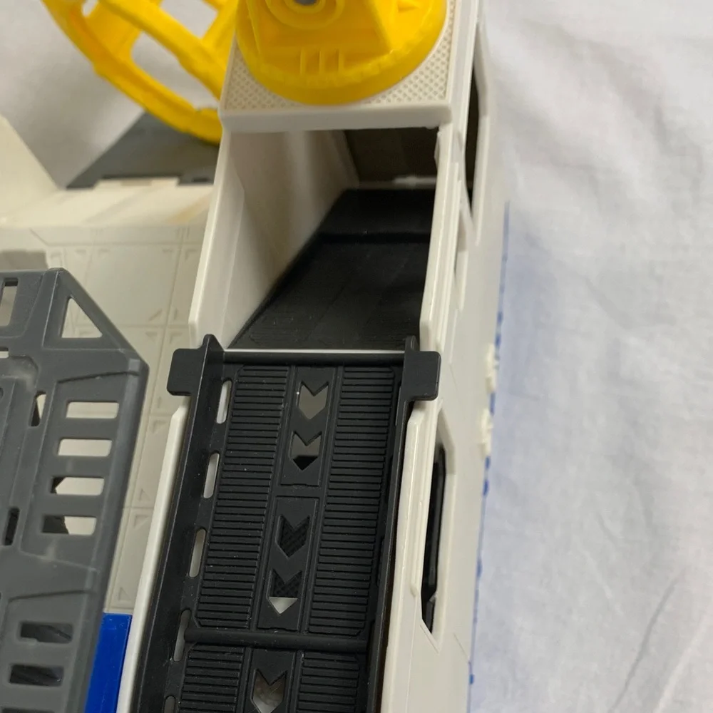 Toy Rescue Ship Vehicle - White, Blue & Yellow Kids Play Boat